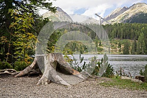 Strbske Pleso Mountain Tarn in High Tatras Mountains. Slovakia