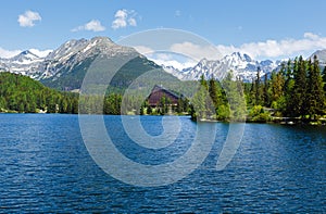 Štrbské Pleso (Slovensko) jarný pohľad.