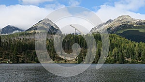 Strbske pleso and Tatra peaks visible from the back. A village l