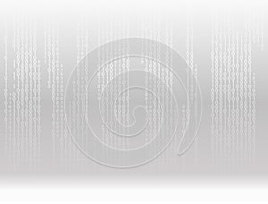 Stream of Binary code background with two binary digits, 0 and 1 isolated on white background on screen. Abstract Data