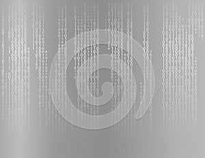 Stream of Binary code background with two binary digits, 0 and 1 isolated on white background on screen. Abstract Data and