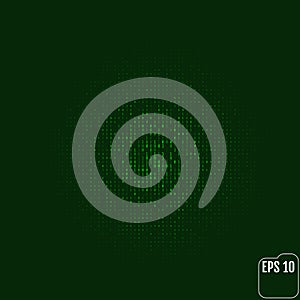 Stream of binary code on screen. Abstract vector background. Dat