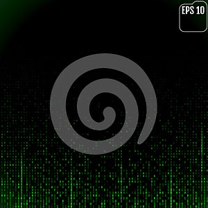 Stream of binary code on screen. Abstract vector background. Dat