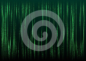 Stream of binary code on screen. Abstract vector background. Data and technology, decryption and encryption, computer