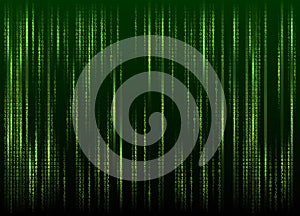 Stream of binary code on screen. Abstract vector background. Data and technology, decryption and encryption, computer