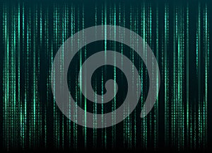 Stream of binary code on screen. Abstract vector background. Data and technology, decryption and encryption, computer