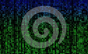 Stream binary matrix code on screen. computer matrix numbers. The concept of coding, crypto exchange, hacking or mining