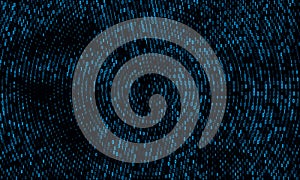 A stream of binary matrix code on the screen.