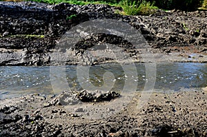 stream cleaning. to clean the pond from alluvium of mud