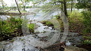 A stream empties into the lake at Shoal Bay, New Blaine, Arkansas