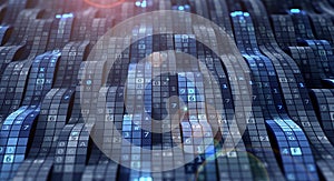 Stream of encoded information. Secure cipher, computer code