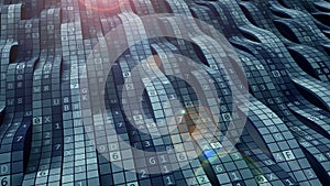 Stream of encoded information. Secure cipher, computer code