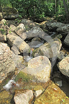 Stream flowing over larger stones