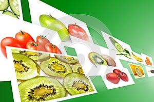 Stream with fruits and vegetables images