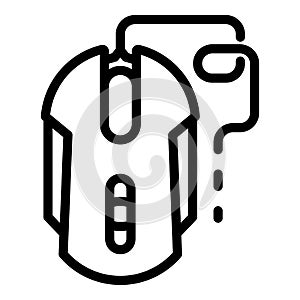 Stream gaming mouse icon, outline style