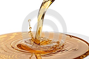 Golden Liquid Stream Isolated PNG Transparent White Background
