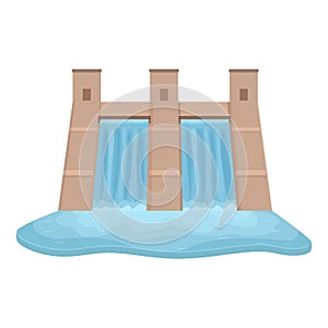 Stream hydro power icon cartoon vector. Electric pumped