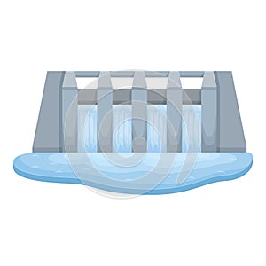 Stream hydro power icon cartoon vector. Factory pumped