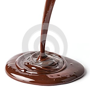 Stream of melted chocolate