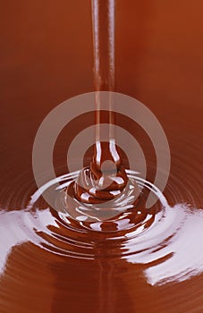 Stream of Melted Chocolate Pouring