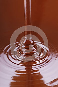Stream of Melted Chocolate Pouring