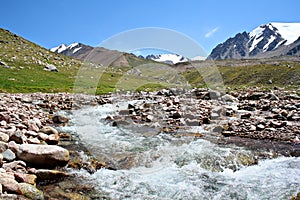 Stream of mountain river in North Tien-Shan