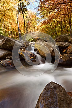 Stream in the mountains, fall colors