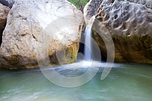 Stream in mountains during low water periods