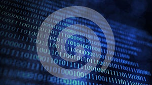 Stream of numbers, modern blue digital background. Virtual reality, abstract matrix background. Data flow. Data processing, cyber