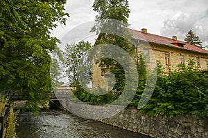 Stream in Poprad in the city in Slovakia