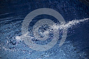 Stream of purified water in the pool