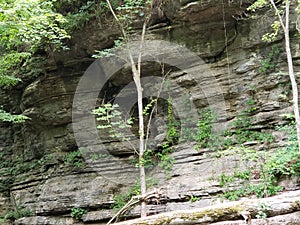 Stream rock stone wall cliff
