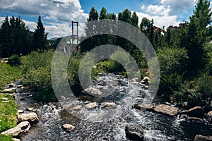 Stream with rocks, city of Breckenridge Colorado USA