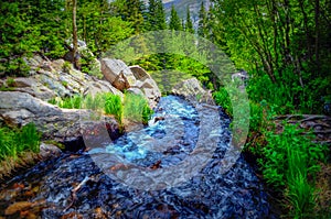 Stream in Rocky mountains photo