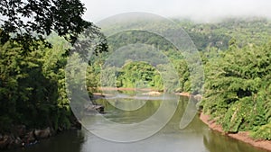 Stream Sai Yok waterfall and Si Sawat or Khwae river in Kanchanaburi, Thailand