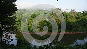 Stream Sai Yok waterfall and Si Sawat or Khwae river in Kanchanaburi, Thailand