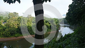 Stream Sai Yok waterfall and Si Sawat or Khwae river in Kanchanaburi, Thailand