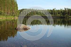 The stream Skelleftealven in Vasterbotten, Northern Sweden