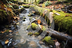 stream with smoothed stones in a temperate rainforest
