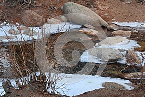 Stream with Snow and Rocks