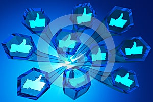 Stream of thumbs up symbols