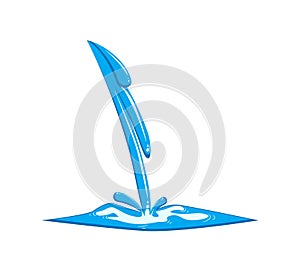 Stream of water design isolated on white background