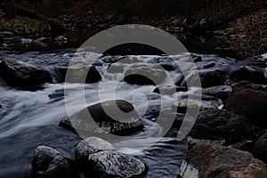 Stream water racing through the rocks