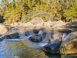 Stream and waterfall over rocks