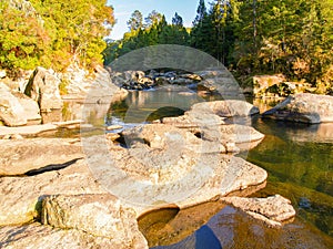 Stream and waterfall over rocks