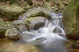 stream watterfall in jizerske mountains