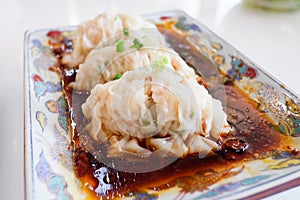 Streamed dumpling with chili and soy sauce, Chinese food