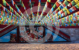 Streamer and buddhist murals