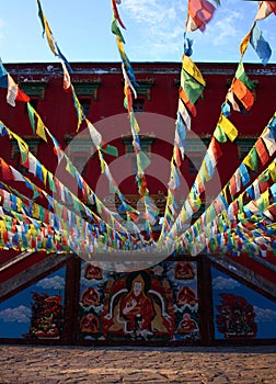 Streamer and buddhist murals