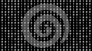 Streaming binary code on black background